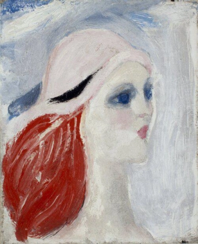 Femme à la Plume Rouge