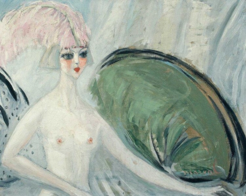 Odalisque met een roze veer, 1921