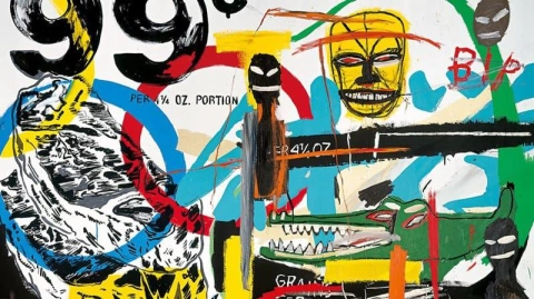 Basquiat och Warhol utan titel 1984