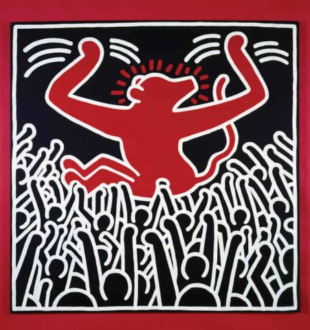 無題 1985 - 群衆と猿
