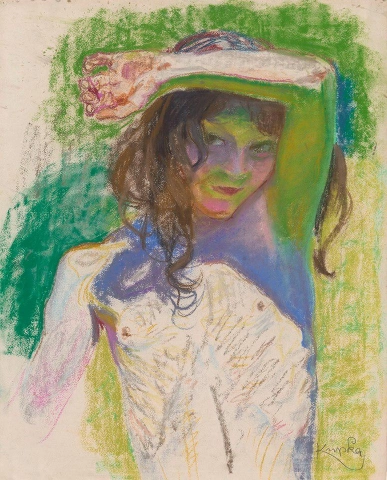 Girl shading her face - 1908
