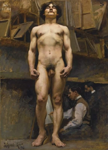 Akateeminen alastonkuva Academie Julianissa 1896