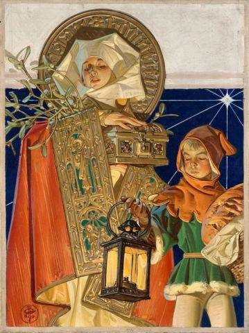 Keskiaikainen hyvää joulua noin 1926