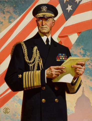 Portrett av flåteadmiral William D. Leahy ca. 1942
