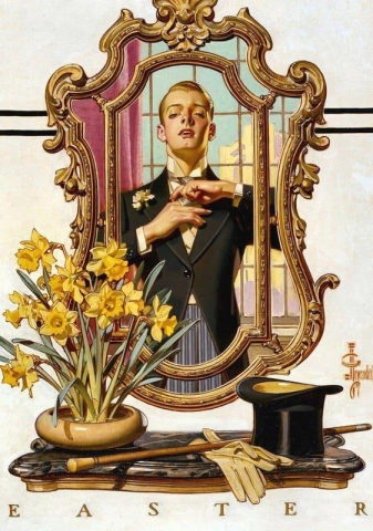 Primping In Mirror 1936