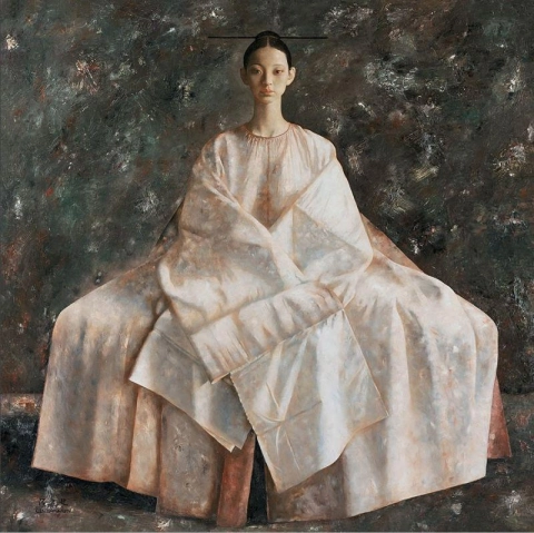 Lu Jianjun-dame in het rood