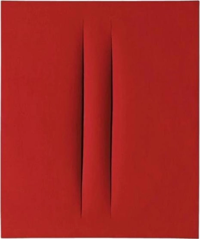 Concetto Spaziale Attese 1966 - Rood 2 sneden