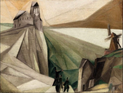 Studie, op de kliffen (vroege poging tot kubistische vorm), 1912