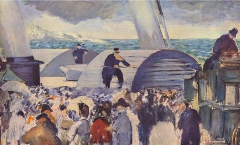 A partida do navio a vapor de Folkestone
