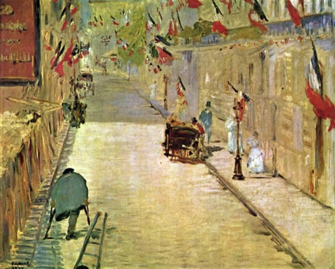 Rue Mosnier con banderas