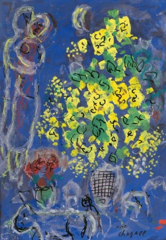 Der gelbe Blumenstrauß oder der Mimosenstrauß C. 1977