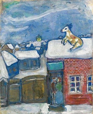 1930 年の冬の村