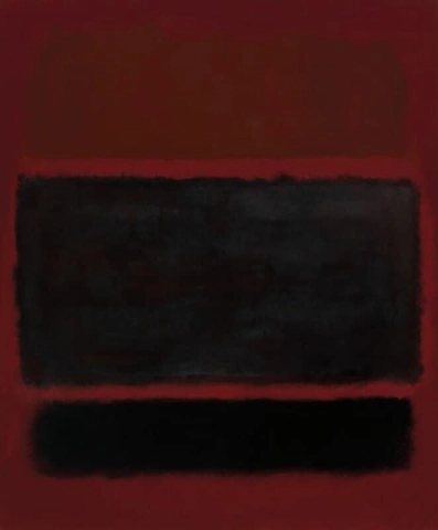 Schwarzbraun auf Kastanienbraun oder tiefes Rot und Schwarz – 1957