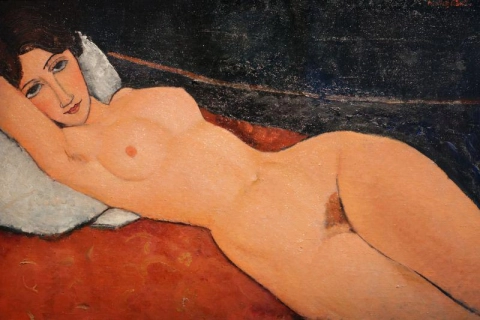 Nude Reclining On A White Cushion