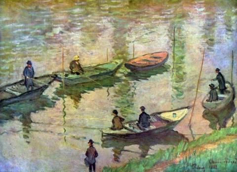 Fischer auf der Seine in Poissy