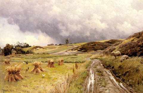 Uma paisagem pastoral depois de uma tempestade
