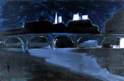 Мост Искусств ночью, 1954 год.