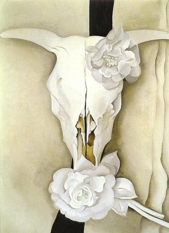 Teschio di mucca con rose di calicò - 1931