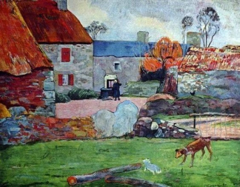 Sinikattoinen maatila Pouldussa 1890