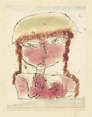 Красная девушка в желтой шляпе - 1919 г.