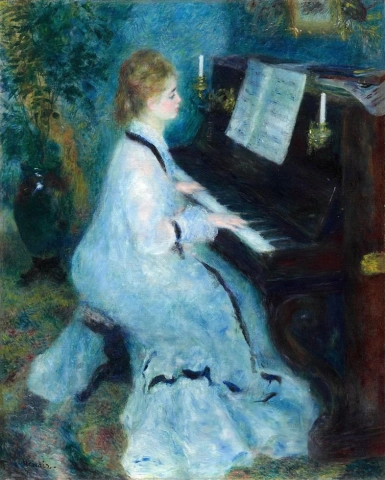Frau am Klavier, 1875-1876