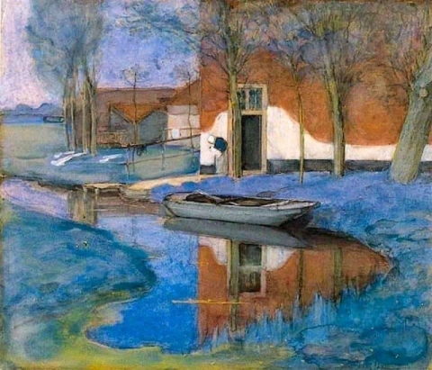 Huis aan een rivier 1902