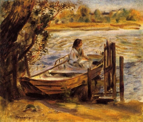 Jonge vrouw in een boot (Lise Trehot)