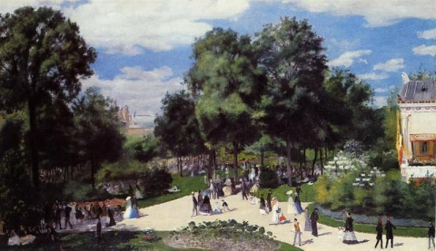 De Champs Elysées tijdens de Parijse beurs in 1867