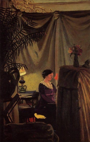 Gabrielle Vallotton vid pianot 1904