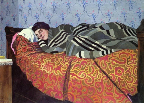 Sovande kvinna 1899