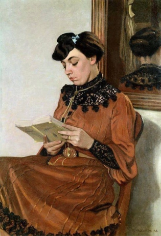 Kvinne leser 1906