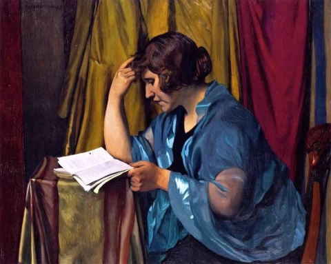 Giovane donna che legge 1923