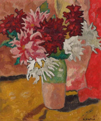 Bouquet Of Dahlias Ca. 1940