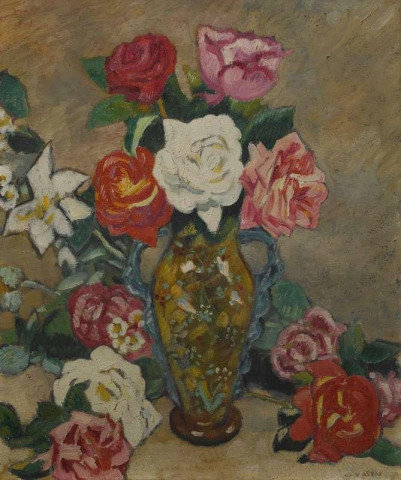 Buquê de rosas por volta de 1908