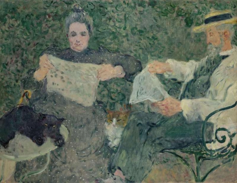 Чтение журнала Маргарита и Виктор Валтат, около 1899 г.