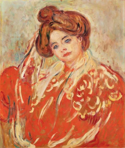 赤いドレスを着たスザンヌ 1903 年頃