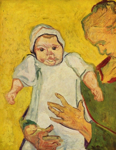 Огюстин Рулен с ребенком