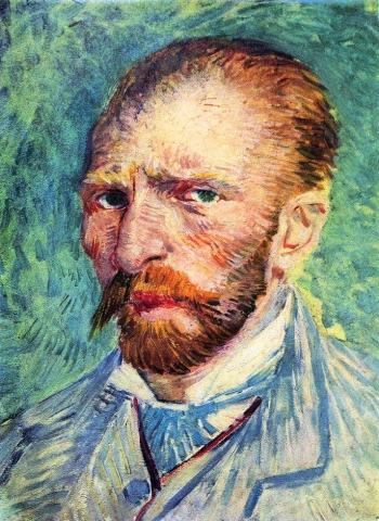 Zelfportret met lichtblauwe stropdas