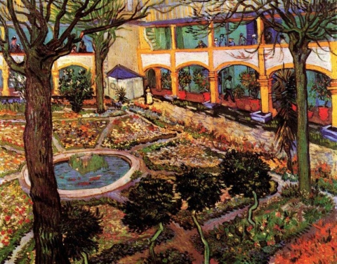 The courtyard of the Arles hospital