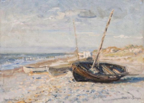 Viggo Johansen, barcos na praia do Skaw 1910