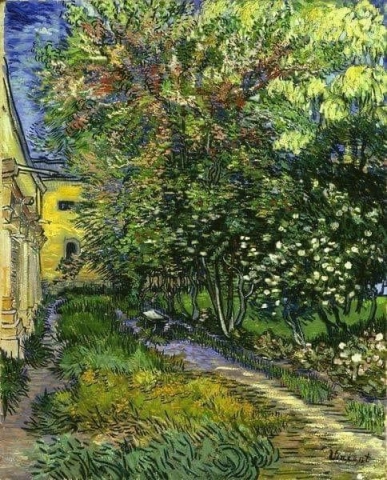 De tuin van het Saint-Paul-ziekenhuis Saint-Remy mei 1889