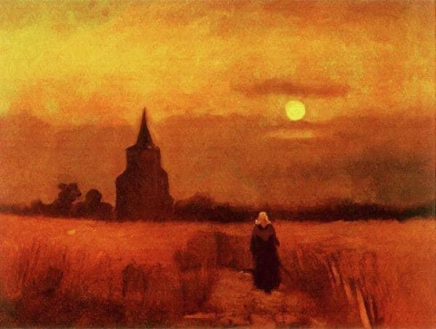 De oude toren in de velden 1884
