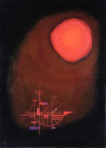 赤い太陽と船 1925