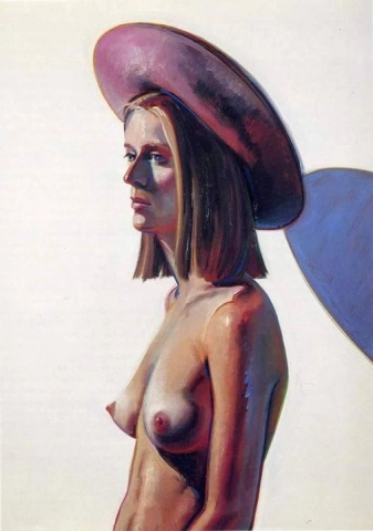 Wayne Thiebaud Garota com chapéu rosa 1973