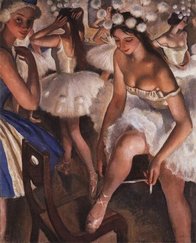 Zinaida Serebriakova, Ballerinas In The Dressing Room 1923