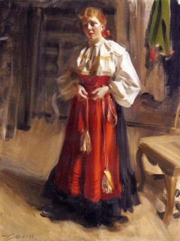 Flicka i en Orsa-dräkt 1911