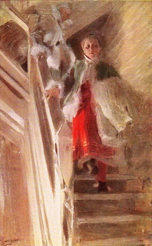 Auf der Treppe