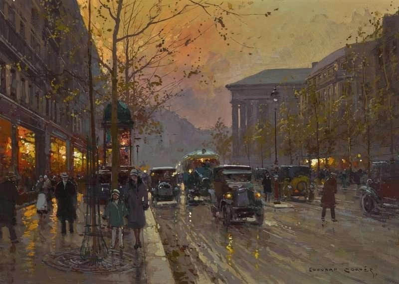 Bulevar De La Madeleine París por Edouard Léon Cortès reproducción de