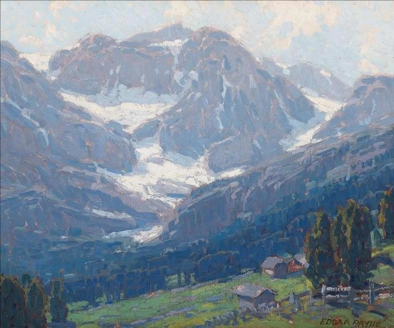 アルプスの風景 - スイス by エドガー・ペイン 油絵複製販売