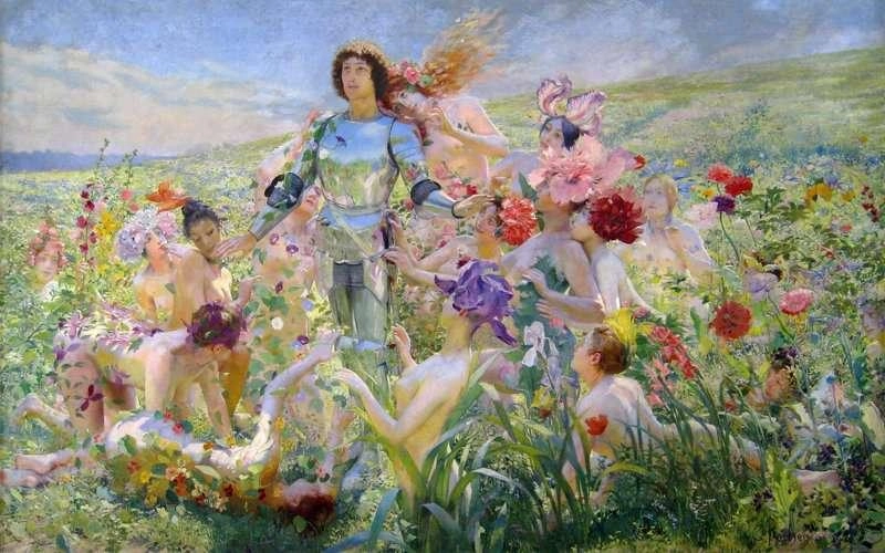 人気ブランドからコーディネートを探す 絵画 。手描き【きれいな花をたくさん買って部屋に置いてある 絵画+タペストリー